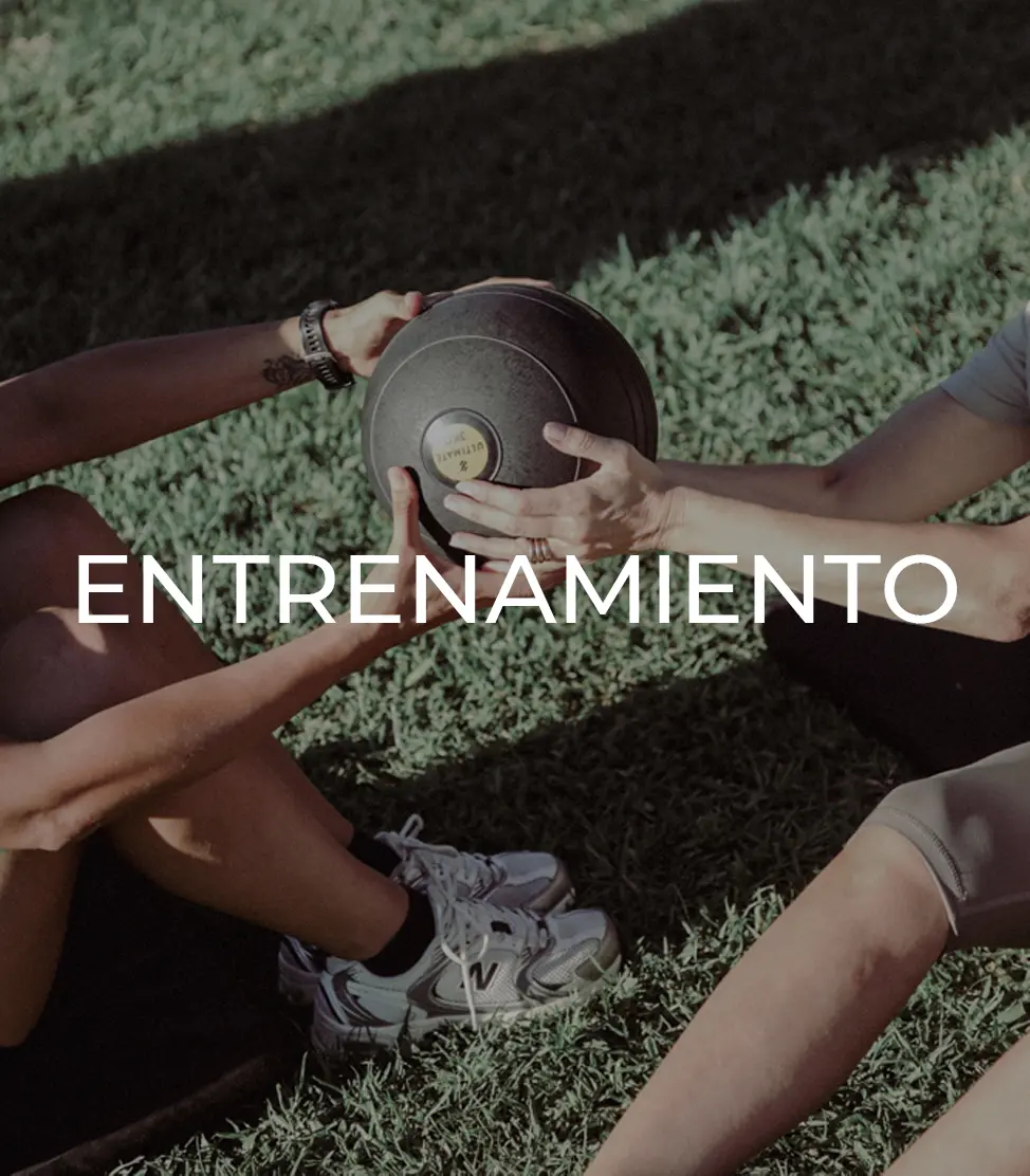 Entrenamiento funcional al aire libre con balón medicinal en Villa Delfina